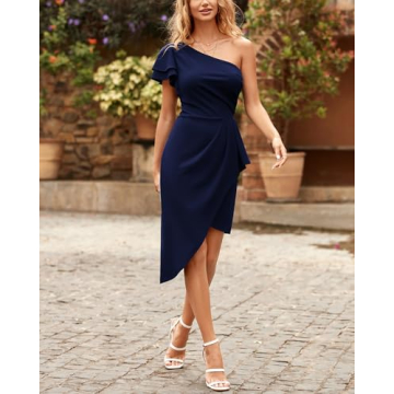 Elegant One Shoulder Party Dress for Women by BTFBM