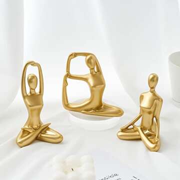 FJS Gold Yoga Spiritual Decor for Meditation Room