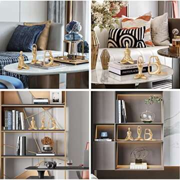 FJS Gold Yoga Spiritual Decor for Meditation Room