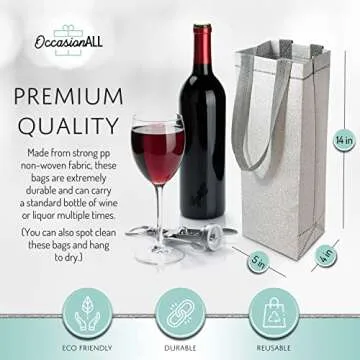 Stylish OccasionALL Liquor Gift Bags - 12 Pack Silver