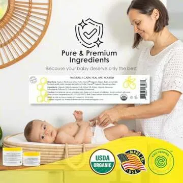 La Petite Creme French Organic Diaper Balm (1 oz) - Healing & Nourishing Diaper Cream - Gentle & Saf...