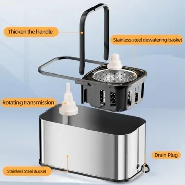 Square Mop and Bucket with 4 Replacement Heads Set