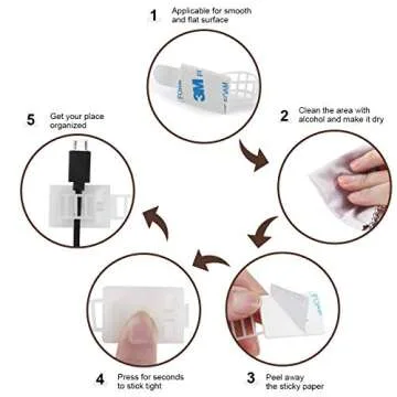 Adhesive Cable Management Clips, 50Pcs Adjustable Nylon Cable Strap Ties Wire Clips Clamps Organizer with Strong Adhesive Tape, Extra Screw & Hole for Strong Fixation Home Office - 3.35 Inch White