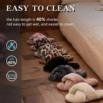 ULoomee Slippers for Women, [2023NEW] Fuzzy House Women Slippers with Memory Foam, Indoor and Outdoor Slippers, Valentine's Day gift