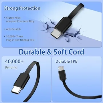 Fast Charging 3.3FT USB Type C Retractable Cable