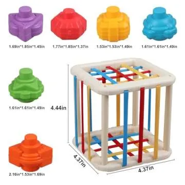 Baby Sensory Shape Sorter Blocks Toy, Activity Cube Bins, Montessori Educational Learning Fine Motor Skills Toys for Babies Toddlers 6 12 18 Months Age 1 2 3 One Two Year Old Boys Girls Gifts