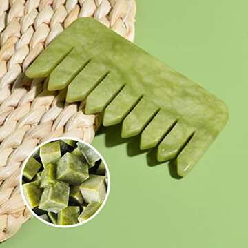 Jade Gua Sha Comb for Relaxation and Scalp Care