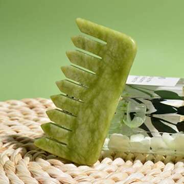 Jade Gua Sha Comb for Relaxation and Scalp Care