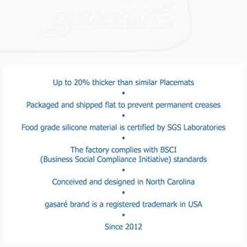 GASARÉ, Set of 2, Extra Large, Thick, Silicone Mats for Kitchen Counter, Heat Resistant Mats, Countertop Protector, Non-Slip, Easy to Clean, 25 x 17 Inches x 1.4mm, Semi-Transparent