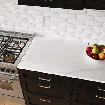 GASARÉ, Set of 2, Extra Large, Thick, Silicone Mats for Kitchen Counter, Heat Resistant Mats, Countertop Protector, Non-Slip, Easy to Clean, 25 x 17 Inches x 1.4mm, Semi-Transparent