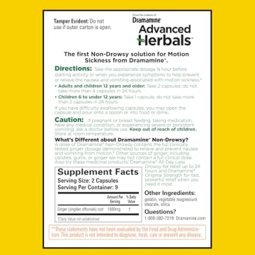 Motion Sickness Relief with Natural Ginger, Non-Drowsy