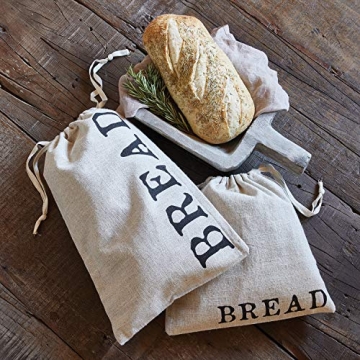 Creative Brands Linen Drawstring Bread Bag for Kitchen Charm