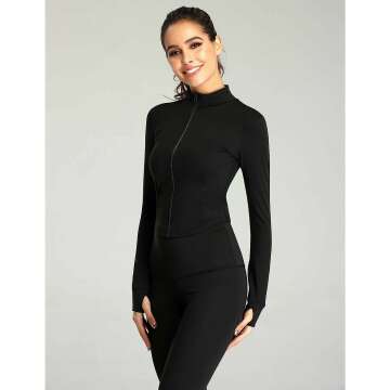 UANEO Women's Cropped Workout Athletic Jackets