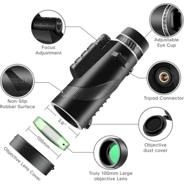 80x100 High Powered Monocular Telescope for Adventure Seekers