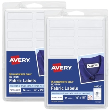 Avery No-Iron Fabric Labels - Waterproof, Durable & Versatile