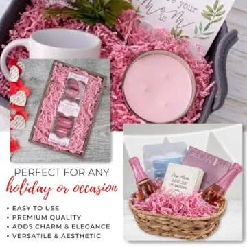 MagicWater Supply - 2 LB - Light Pink - Crinkle Cut Paper Shred Filler great for Gift Wrapping, Bask...