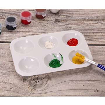 Penta Angel Art Paint Tray Palette 3Pcs 6 Well Plastic Rectangular Paint Tray for Watercolor Painting