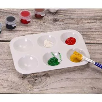 Penta Angel Art Paint Tray Palette 3Pcs 6 Well Plastic Rectangular Paint Tray for Watercolor Painting
