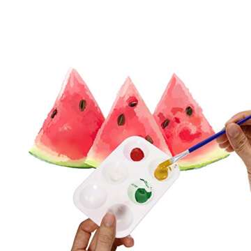 Penta Angel Art Paint Tray Palette 3Pcs 6 Well Plastic Rectangular Paint Tray for Watercolor Painting