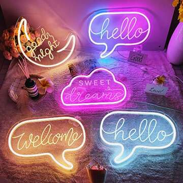 DIVATLA Unique Diamond Neon Sign with 3D Art,Powed by USB Neon Sign. Neon Light Sign with Dimmable Switch. (Pink)