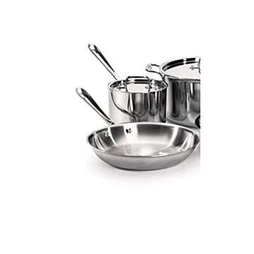 All-Clad D3 3-Ply Stainless Steel Cookware Set 7 Piece Induction Oven Broiler Safe 600F Pots and Pan...