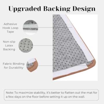 Furrther Sisal Cat Scratcher Mat (Use on Wall, Couch and Carpet), Durable and Shedding-Resistant Cat Scratching Surface - 21.7x13 inch with Adhesive Pads and Twist Pins (Monalisa and The Cat)