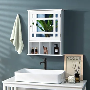 Elegant Wall-Mounted Bathroom Cabinet with Mirror