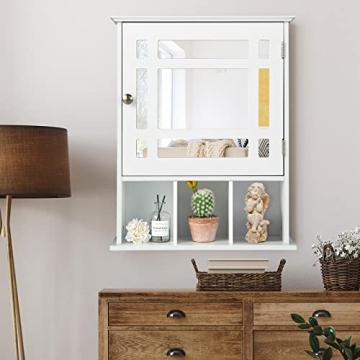 Elegant Wall-Mounted Bathroom Cabinet with Mirror