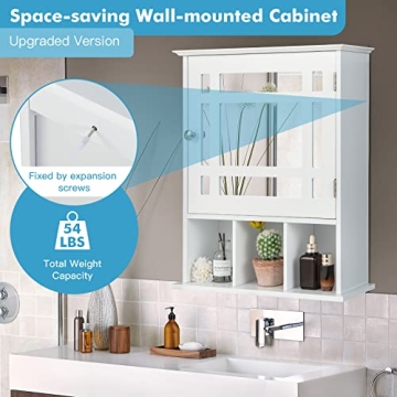 Elegant Wall-Mounted Bathroom Cabinet with Mirror