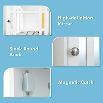 Elegant Wall-Mounted Bathroom Cabinet with Mirror