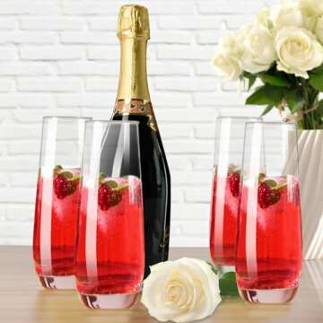 Elegant PARACITY Stemless Champagne Flutes Set of 4