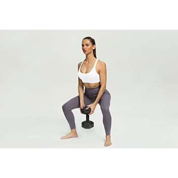 altiland Strappy High Impact Sports Bras for Women Padded Supportive Fitness Athletic Workout Running Yoga Tops (White, Medium)