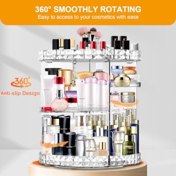 MISERWE 360° Rotating Large Capacity Makeup Organizer