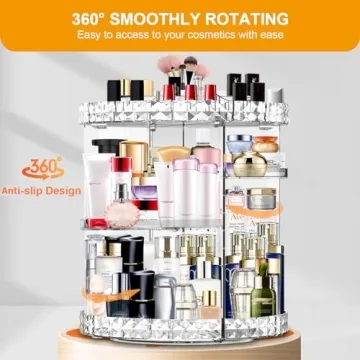 MISERWE 360° Rotating Large Capacity Makeup Organizer