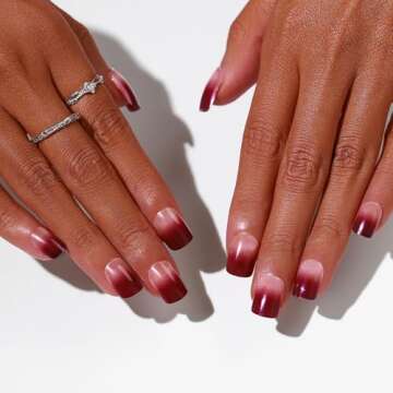 Sethexy Coffin Press on nails 24Pcs Fake Nails with Design Arcylic Full Cover False Nails Tips (Gradient Purple, Free size)