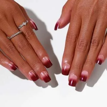 Sethexy Coffin Press on nails 24Pcs Fake Nails with Design Arcylic Full Cover False Nails Tips (Gradient Purple, Free size)