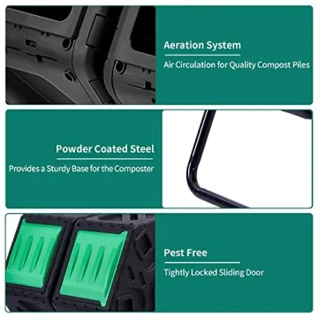 YITAHOME 37 Gallon Dual Chamber Compost Bin with Tumbling Design