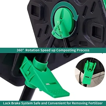 YITAHOME 37 Gallon Dual Chamber Compost Bin with Tumbling Design