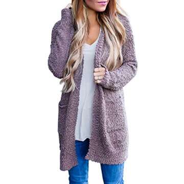 MEROKEETY Women's Long Sleeve Soft Chunky Knit Sweater Open Front Cardigan Outwear Coat