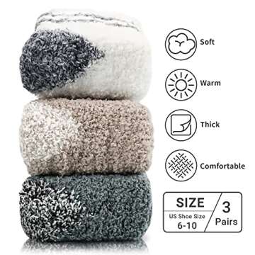 Trifabricy Fuzzy Socks for Women - 3 Pairs Fluffy Socks Women, Cozy Socks Slipper Socks for Women, Women's Winter Ultra Soft Warm Fuzzy Sleeping Socks, Candy Colorful