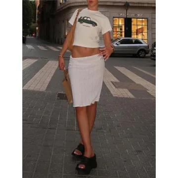 Women Y2K Floral Baby Tee Cute Crop Top for Summer