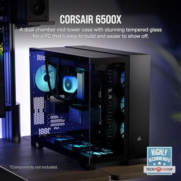 CORSAIR 6500X Mid-Tower Case - Unobstructed Views & Cooling Flexibility
