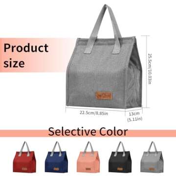 Lunch Bag Insulated, Lunch Box Bag, Reusable Lunch Tote Bag, Lunch Box Container Bag Insulated for W...