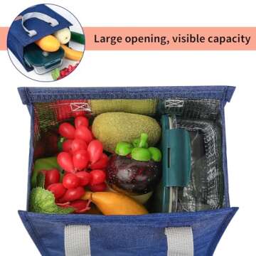 Lunch Bag Insulated, Lunch Box Bag, Reusable Lunch Tote Bag, Lunch Box Container Bag Insulated for Women, Men, Work, Office, Travel- Black