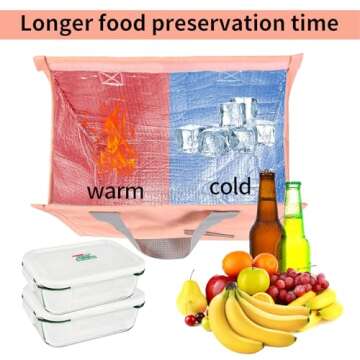 Lunch Bag Insulated, Lunch Box Bag, Reusable Lunch Tote Bag, Lunch Box Container Bag Insulated for Women, Men, Work, Office, Travel- Black