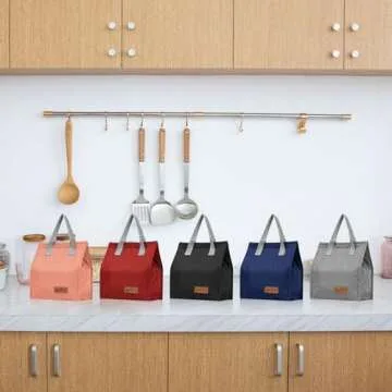 Lunch Bag Insulated, Lunch Box Bag, Reusable Lunch Tote Bag, Lunch Box Container Bag Insulated for Women, Men, Work, Office, Travel- Black