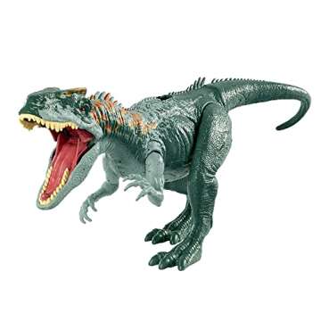 Jurassic World Toys Roar Attack Allosaurus Camp Cretaceous Dinosaur Figure with Movable Joints, Realistic Sculpting, Strike Feature & Sounds, Carnivore, Kids Gift 4 Years & Up