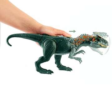 Jurassic World Toys Roar Attack Allosaurus Camp Cretaceous Dinosaur Figure with Movable Joints, Realistic Sculpting, Strike Feature & Sounds, Carnivore, Kids Gift 4 Years & Up