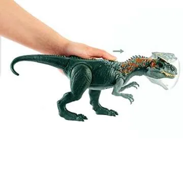 Jurassic World Toys Roar Attack Allosaurus Camp Cretaceous Dinosaur Figure with Movable Joints, Realistic Sculpting, Strike Feature & Sounds, Carnivore, Kids Gift 4 Years & Up