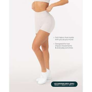 PAVOI ACTIVE Sculpting Shorts | High Waisted Butt Shaping 4" Women's Biker Low Impact Shorts | FlexFlow | X-Small, Moon